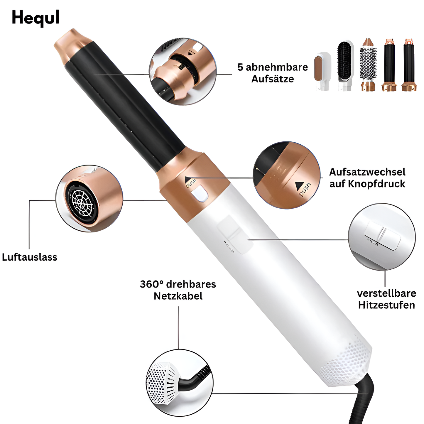 Hequl - 5 in 1 Luxus-Airstyler